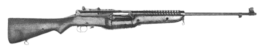 B & W photo of rifle